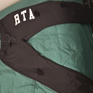 RtA Distressed Black Sweatpants